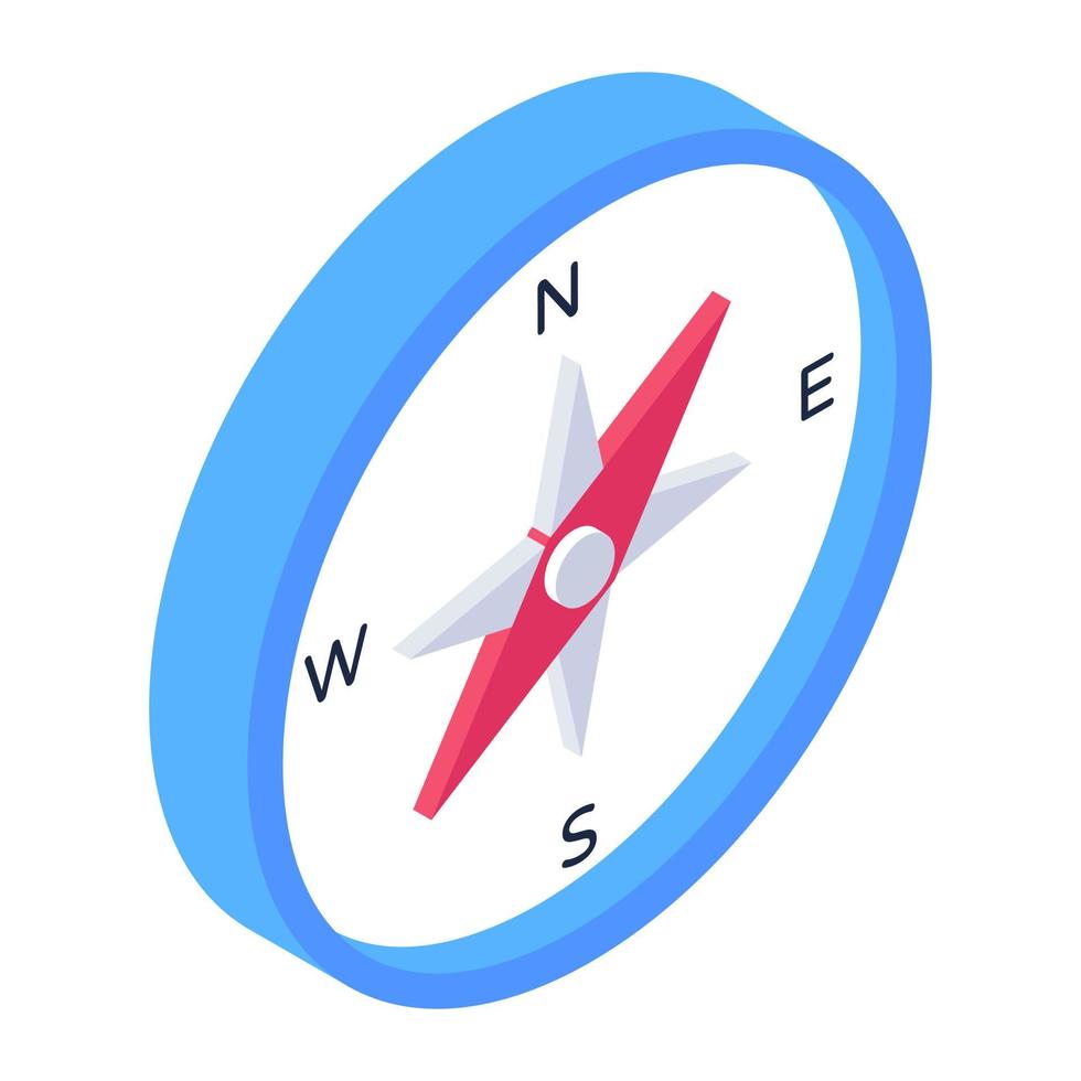 elektronisk kompass verktyg, isometrisk vektor