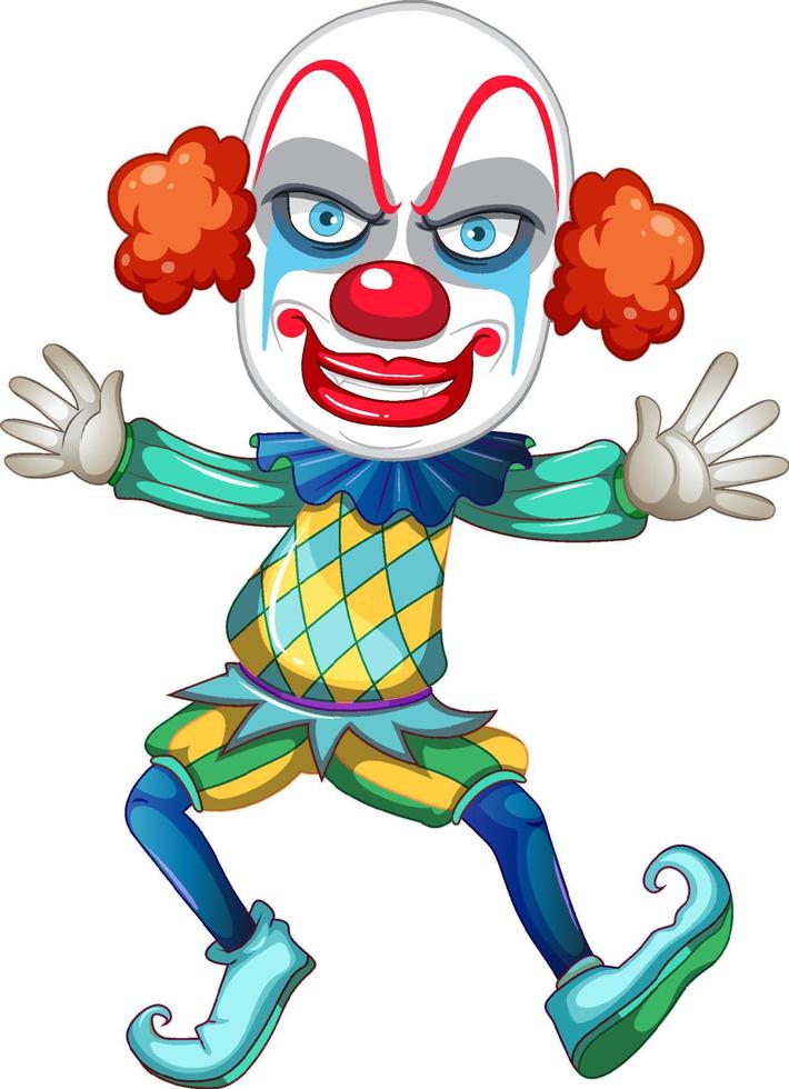 färgglad clown seriefigur vektor