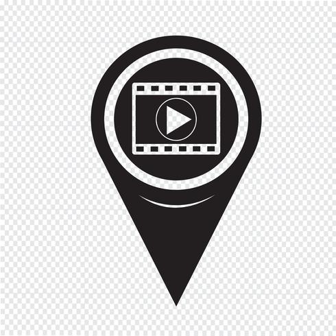 Karta Pointer Film Strip Icon vektor