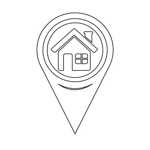 Map Pointer Home-ikon vektor