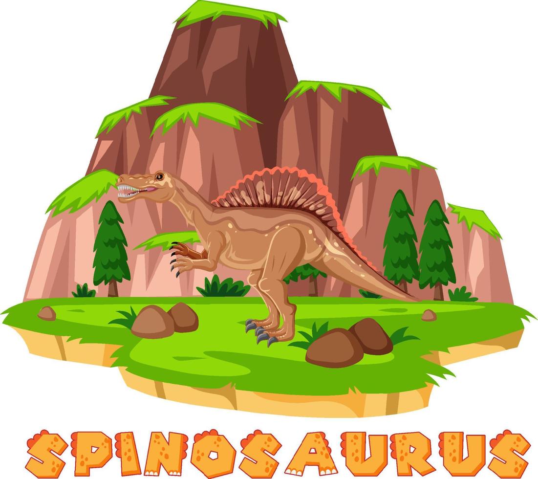 Wordcard-Design für Spinosaurus vektor