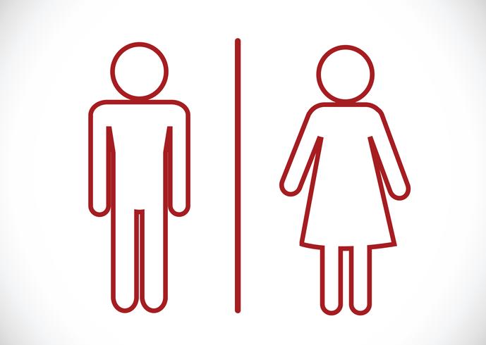 Toilettenikone und Piktogramm-Mann-Frauen-Zeichen vektor