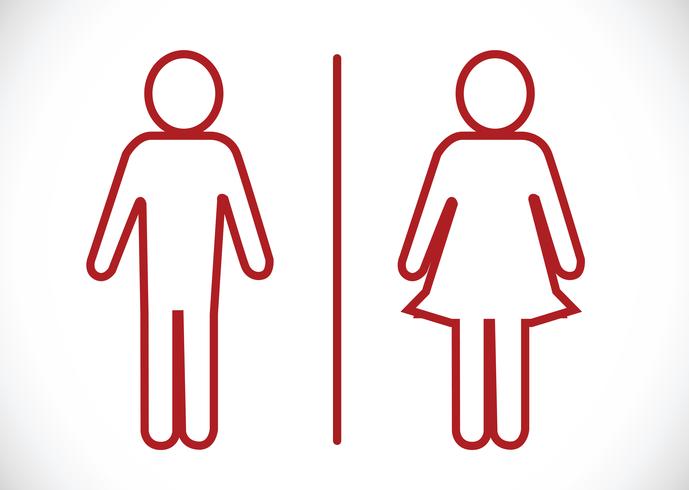 Toilettenikone und Piktogramm-Mann-Frauen-Zeichen vektor