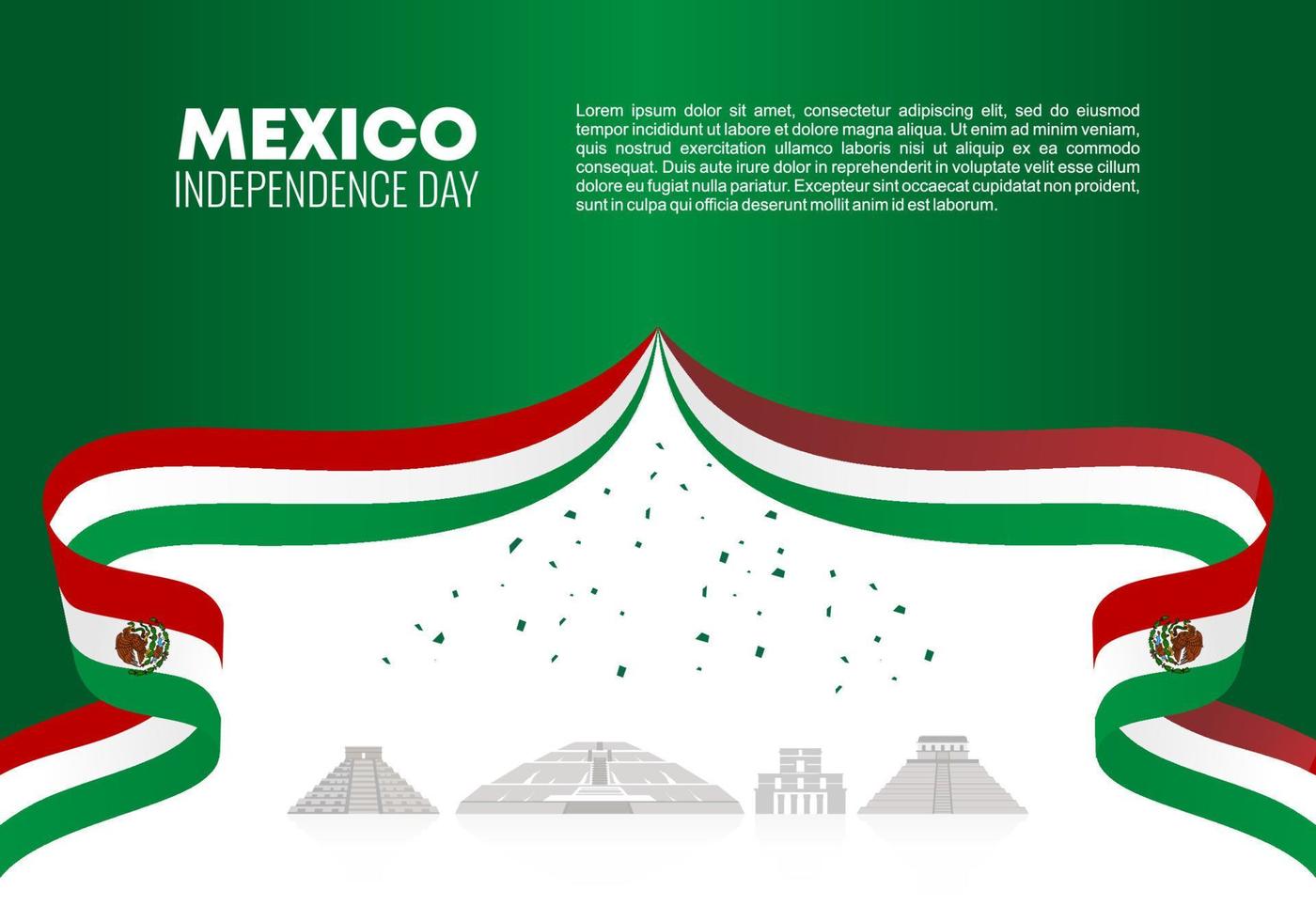 Mexikos självständighetsdag för nationellt firande 16 och 17 september vektor