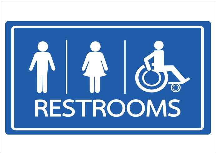 Toalett symbol manlig kvinna och rullstol handikapp ikon vektor