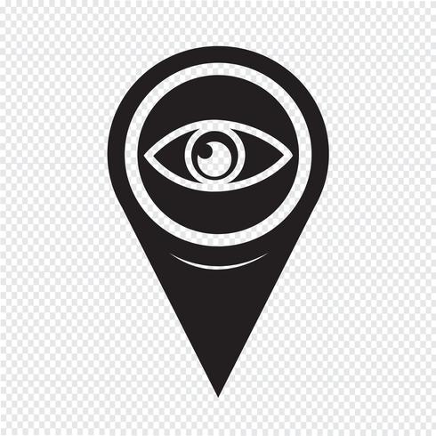 Map Pointer Eye-Symbol vektor