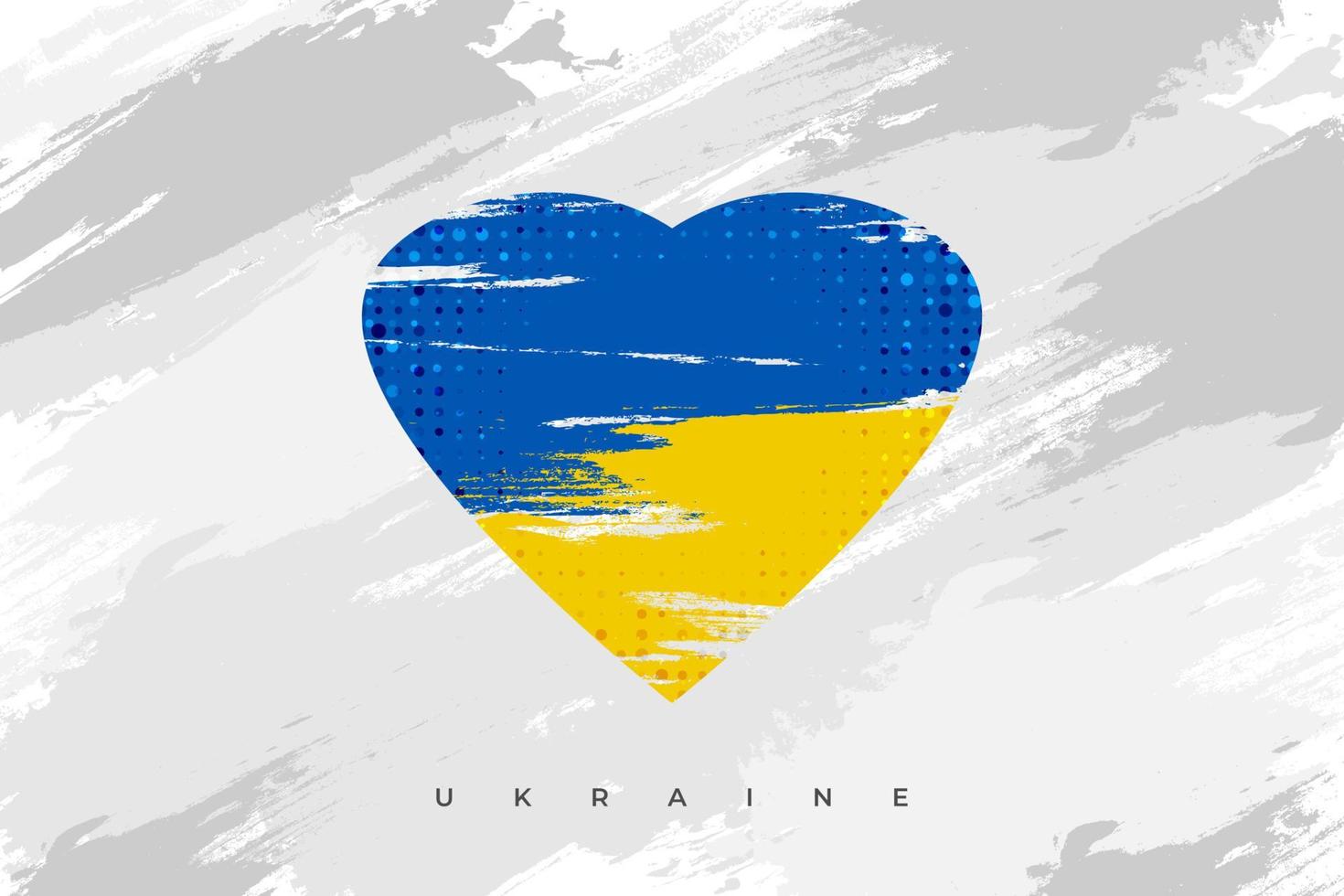 Liebe zur Ukraine. ukraine-flagge mit liebeskonzept im pinselstil. ukraine-flaggenillustration lokalisiert auf schmutzhintergrund vektor