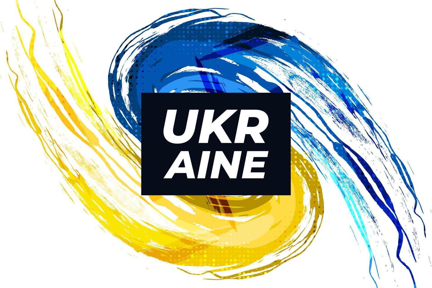 ukrainsk bakgrund med borstestil och halvtonseffekt. ukrainska flaggan med grunge och borste koncept isolerad på vit bakgrund vektor