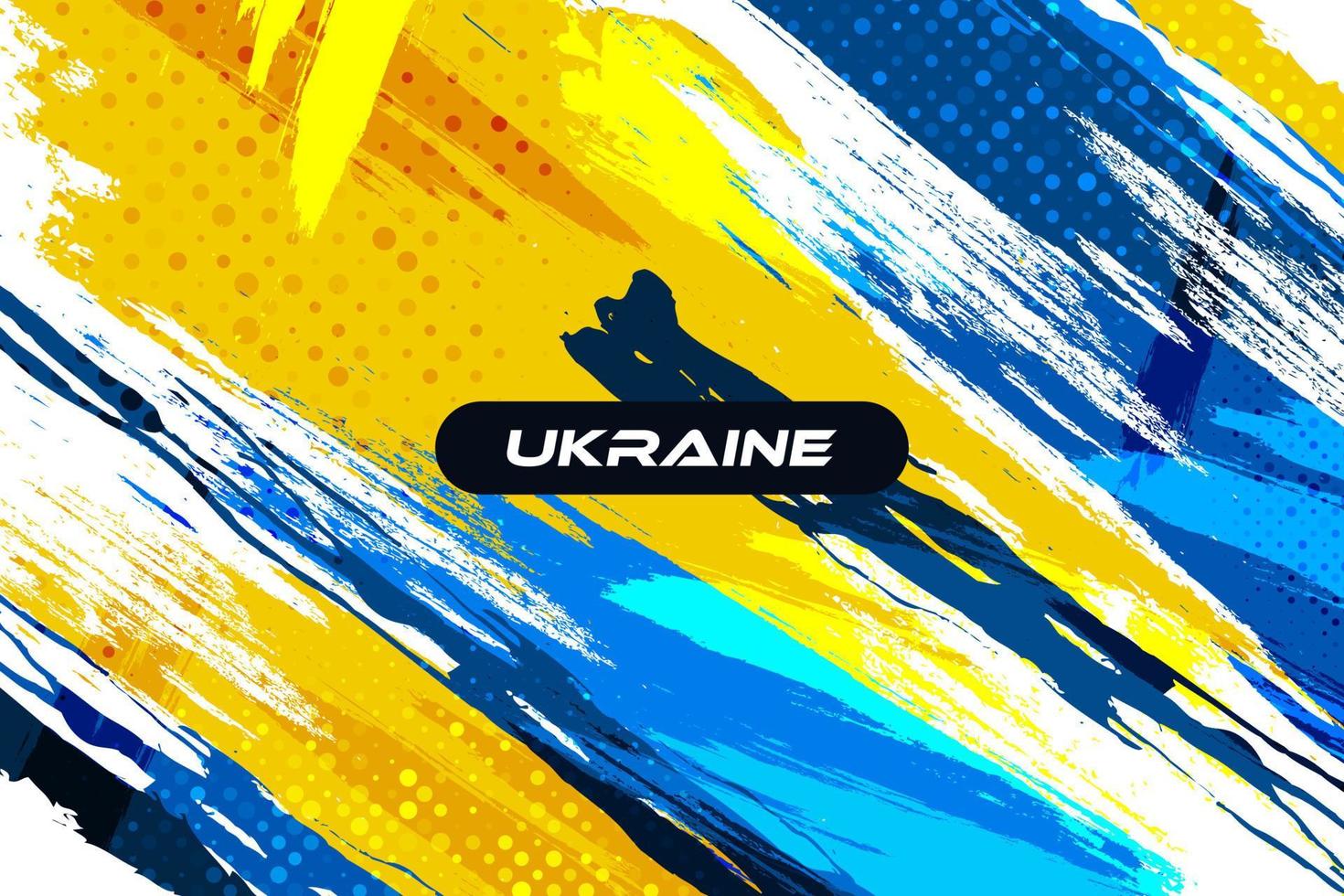 ukrainischer hintergrund mit pinselstil und halbtoneffekt. ukrainische flagge mit grunge und pinselkonzept isoliert auf weißem hintergrund vektor