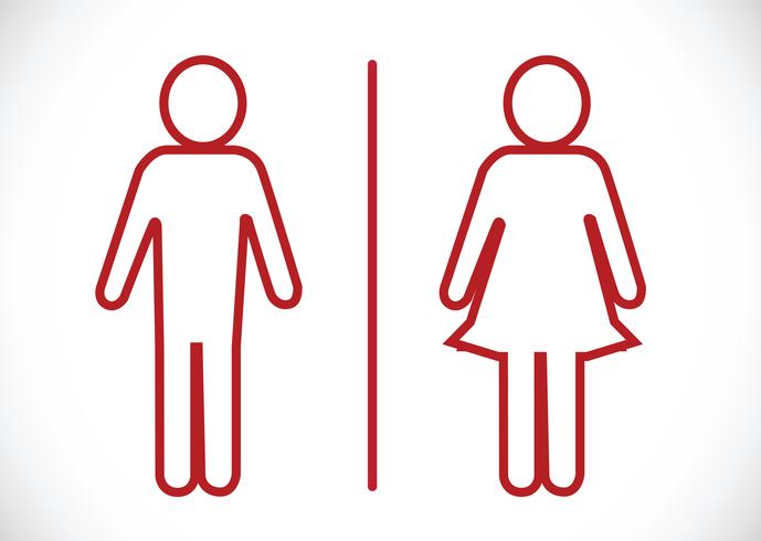 Toilettenikone und Piktogramm-Mann-Frauen-Zeichen vektor