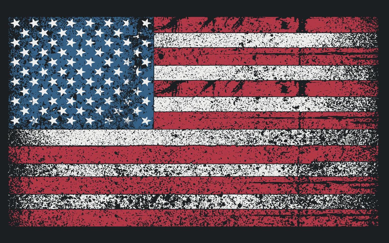 nödställda amerikanska flaggan grunge stil koncept vektor