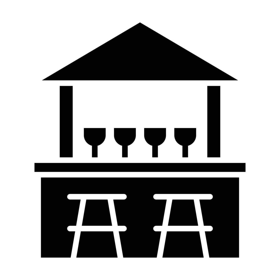 Strandbar-Glyphe-Symbol vektor