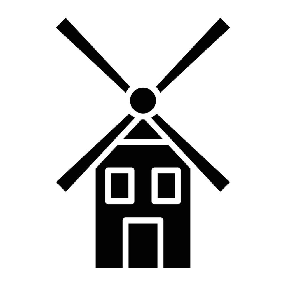 Symbol für Windmühlen-Glyphe vektor