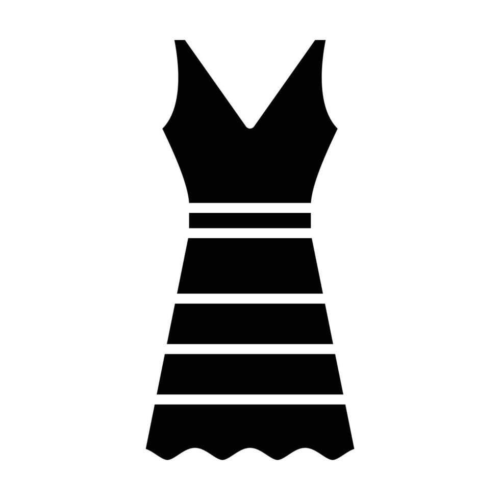 Sommerkleid-Glyphe-Symbol vektor