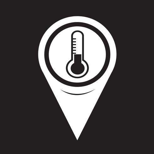 Kartenzeiger-Thermometer-Symbol vektor