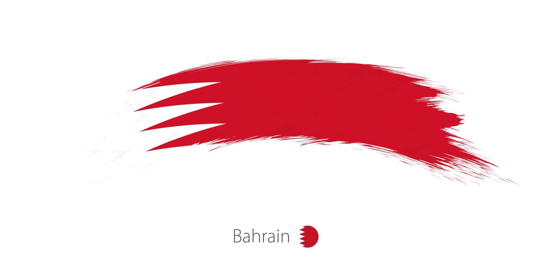 Flagge von Bahrain in abgerundetem Grunge-Pinselstrich. vektor