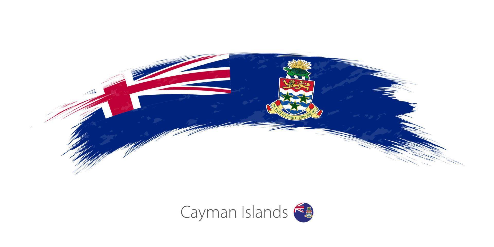 flagga caymanöarna i rundad grunge penseldrag. vektor