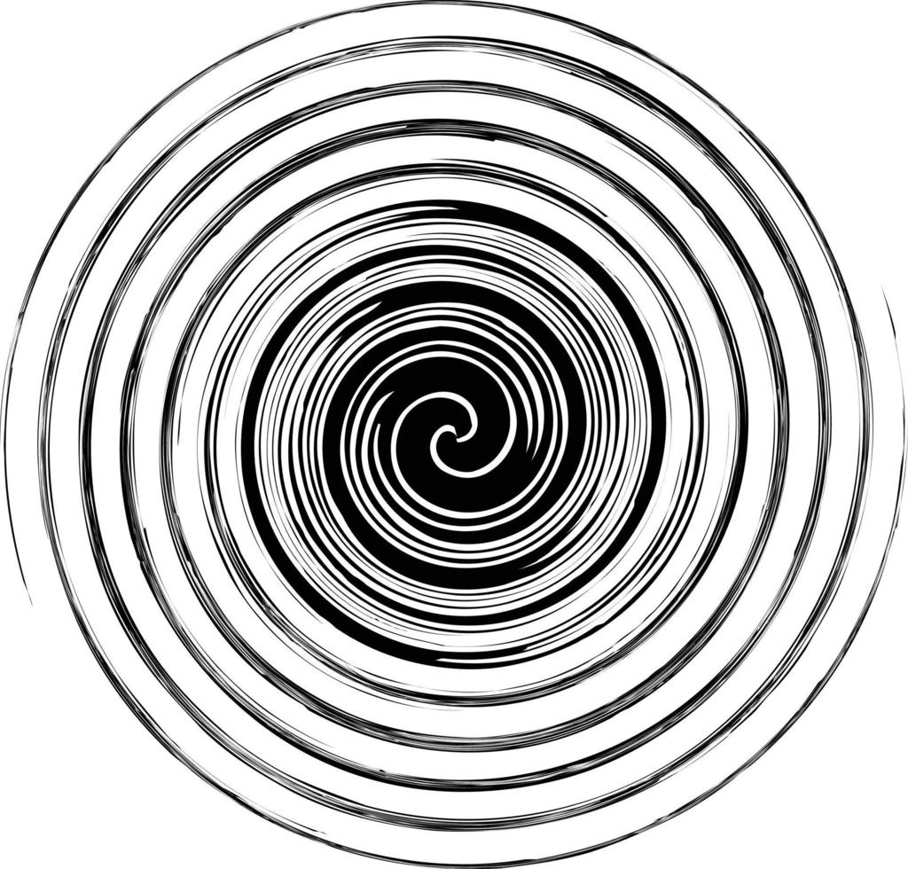 abstrakt svart och vit spiral med textur vektor