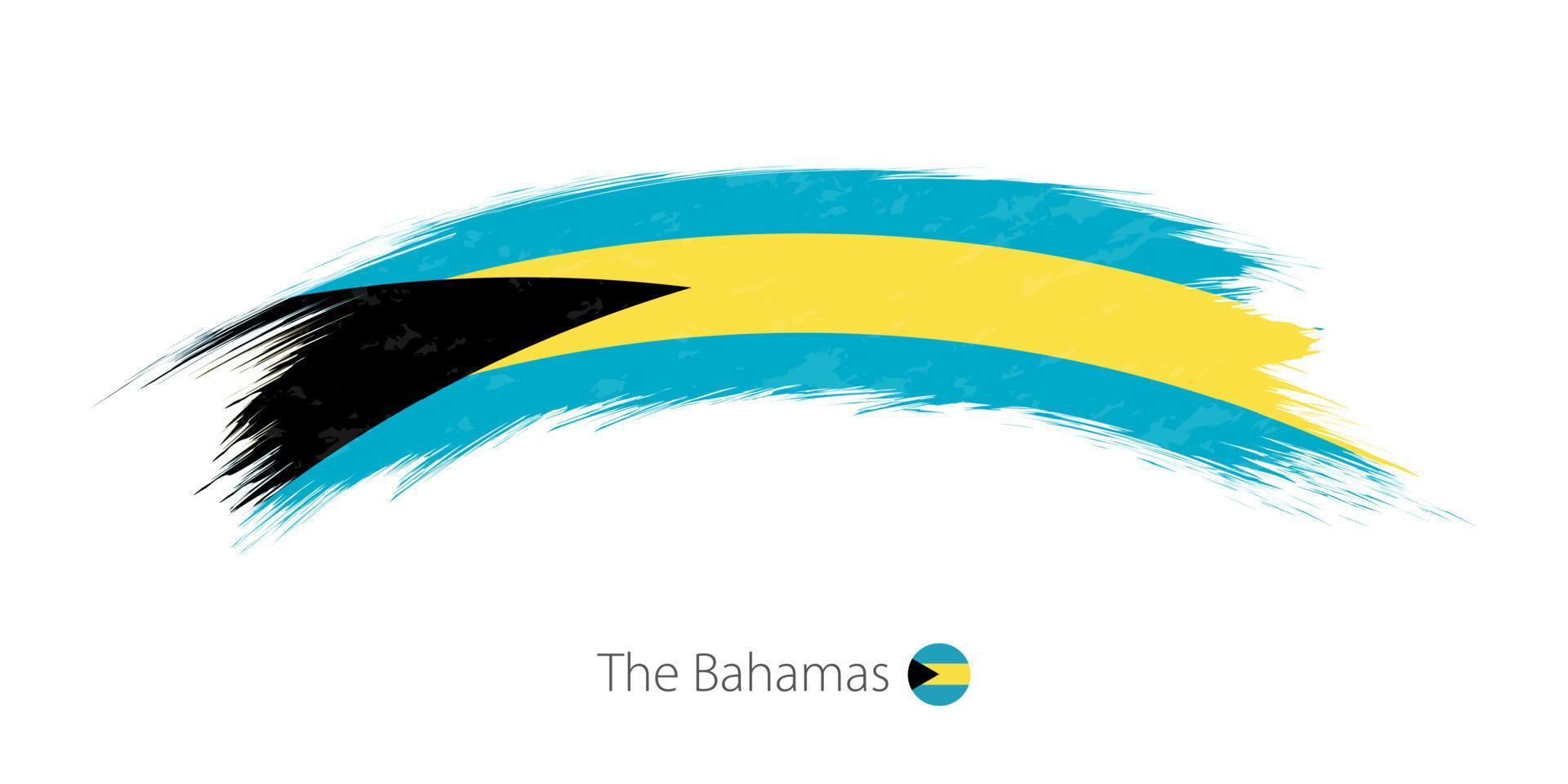 Bahamas flagga i rundad grunge penseldrag. vektor