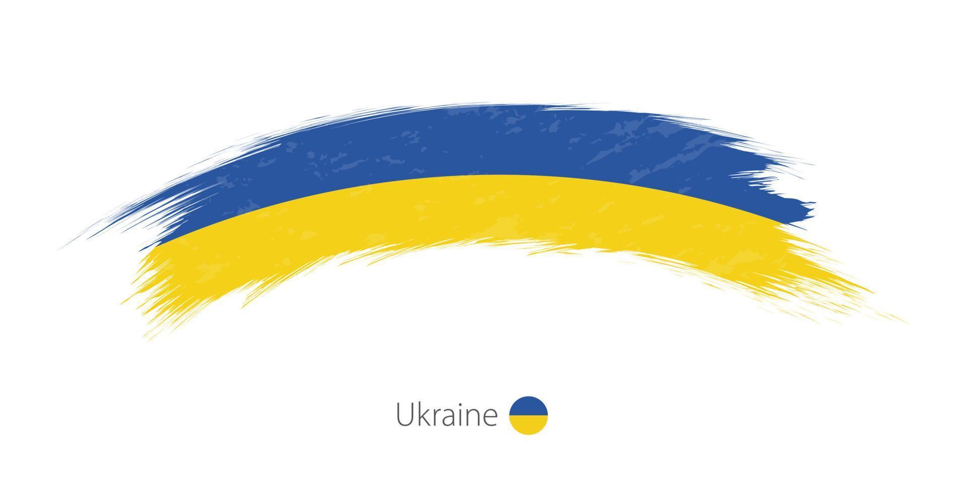 Ukrainas flagga i rundad grunge penseldrag. vektor