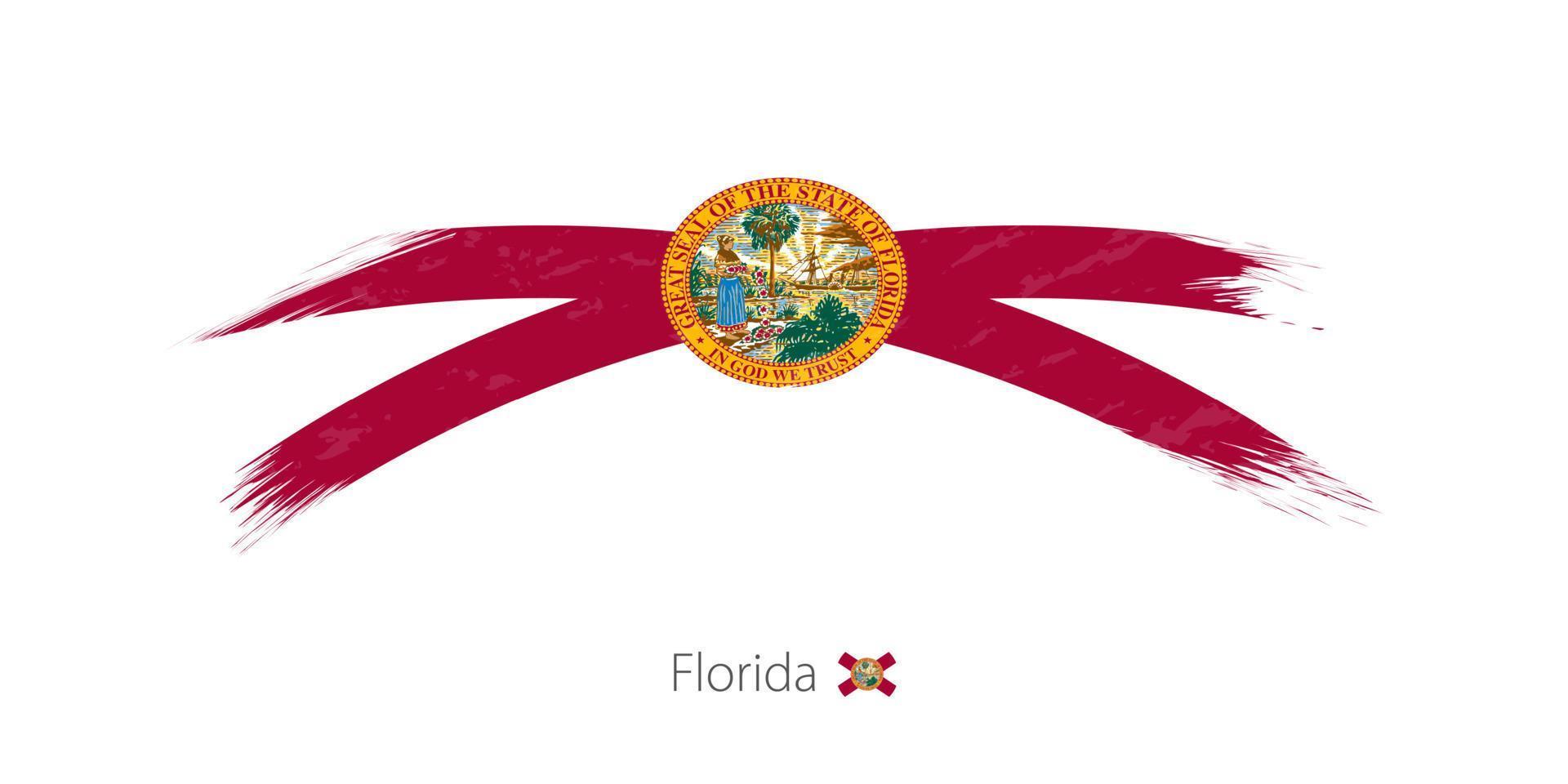 flagga av florida i rundad grunge penseldrag. vektor