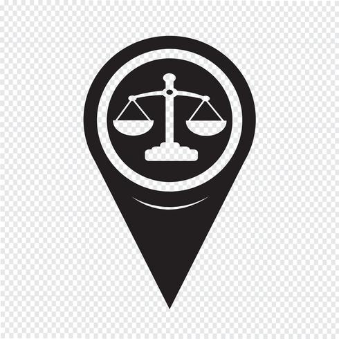 kartpekaren skalor av rättvisa ikonen vektor