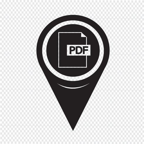 Kartpekaren PDF-ikon vektor