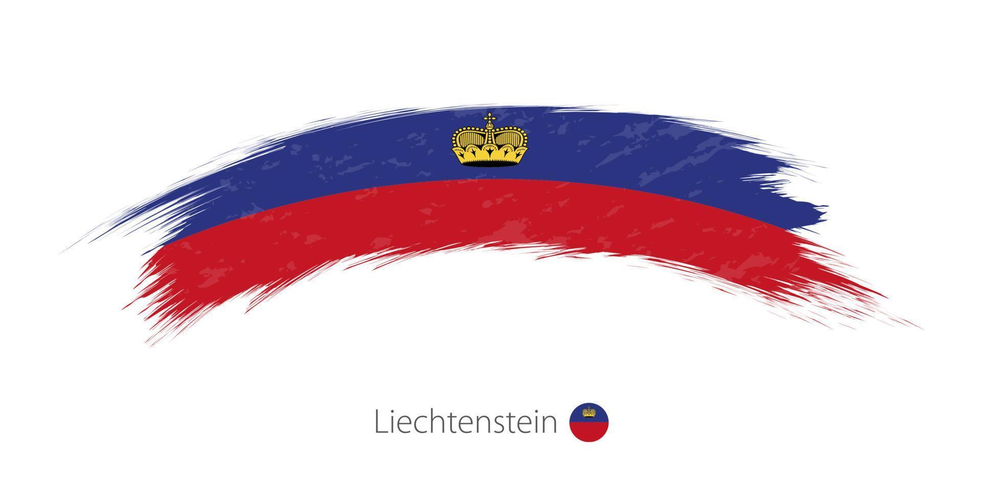 Flagge Liechtensteins in abgerundetem Grunge-Pinselstrich. vektor