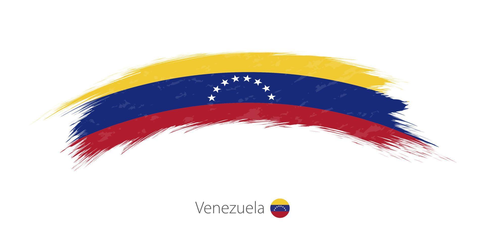 Venezuelas flagga i rundad grunge penseldrag. vektor