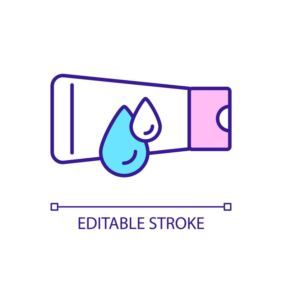fuktgivande hudvårdsprodukt rgb färgikon. skönhet och välbefinnande. hälsosam hudrutin. isolerade vektor illustration. enkel fylld linjeritning. redigerbar linje. arial teckensnitt som används