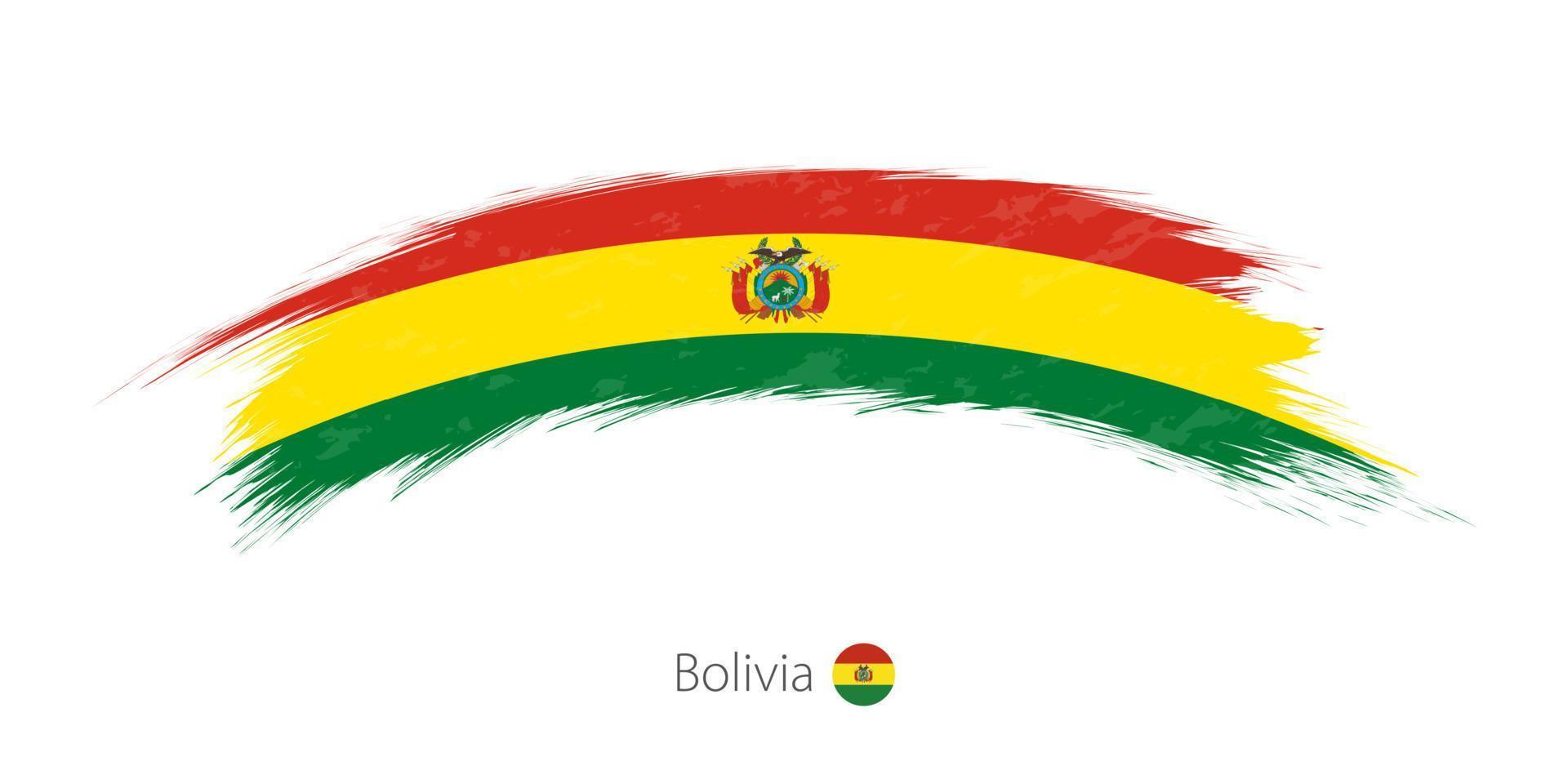 Bolivias flagga i rundad grunge penseldrag. vektor