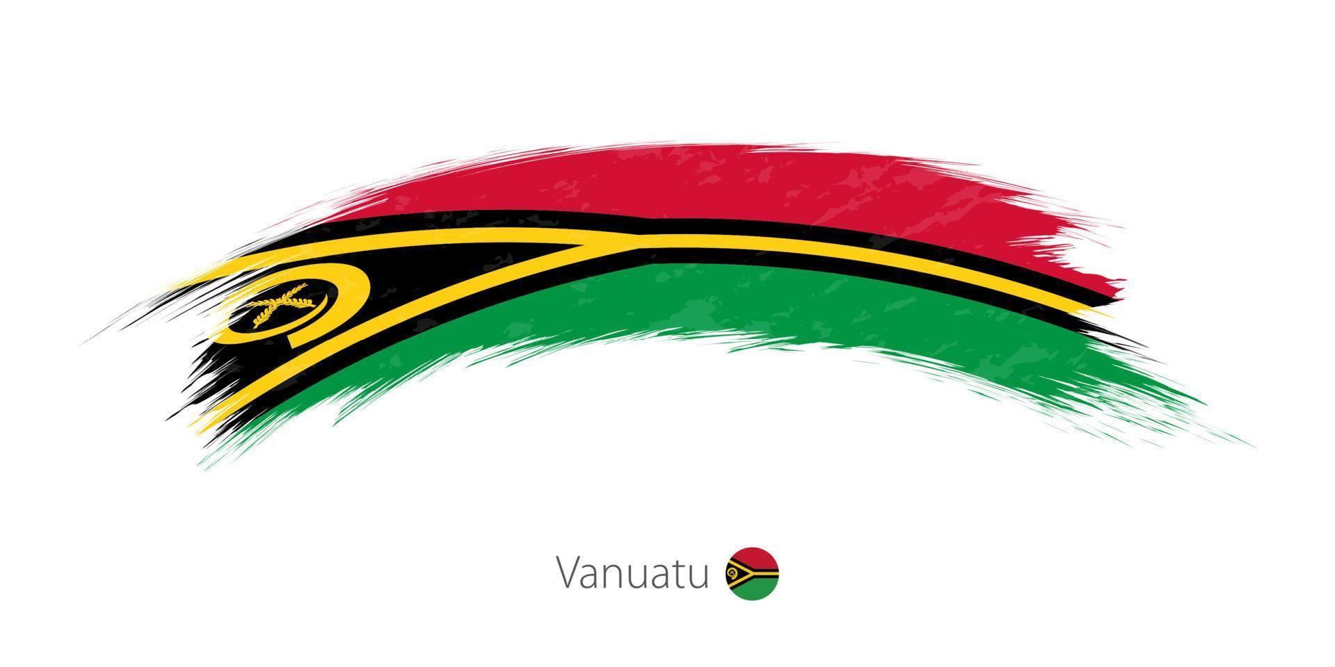 Flagge von Vanuatu in abgerundetem Grunge-Pinselstrich. vektor