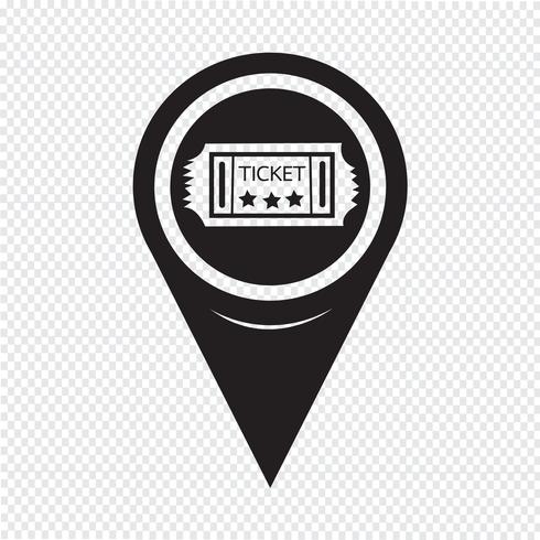 Kartenzeiger Ticket-Symbol vektor