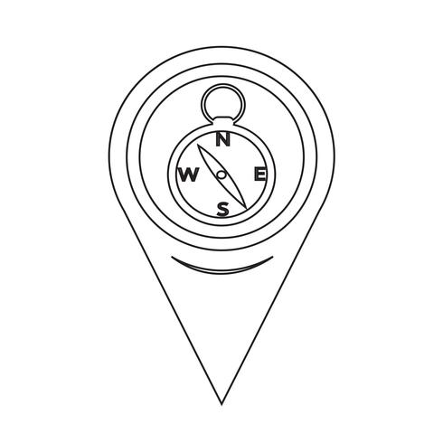 Kartenzeiger-Kompass-Symbol vektor