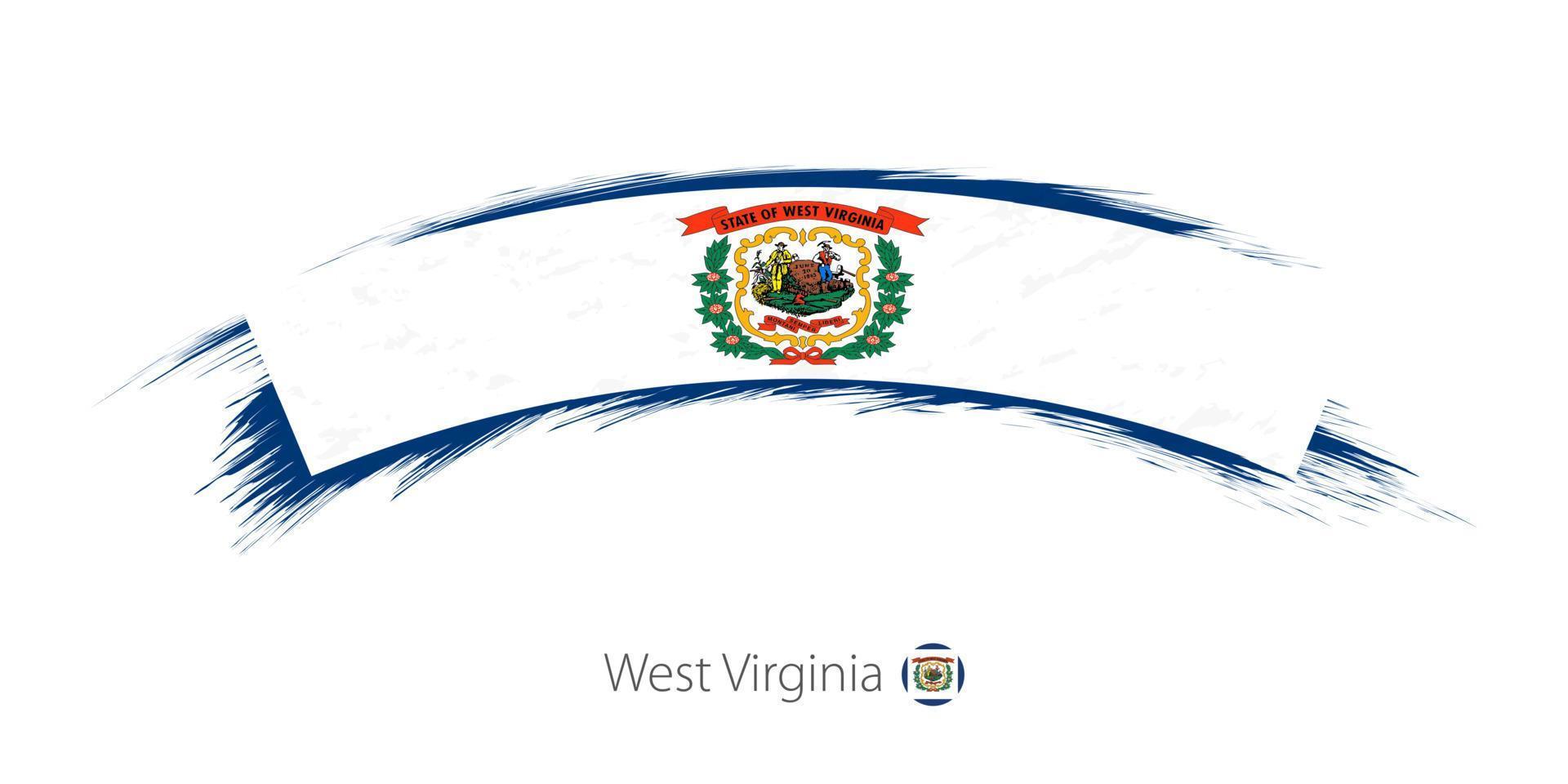 Flagge von Westvirginia in abgerundetem Grunge-Pinselstrich. vektor