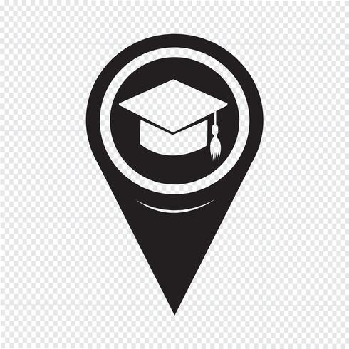 Kartenzeiger Graduation Cap Icon vektor