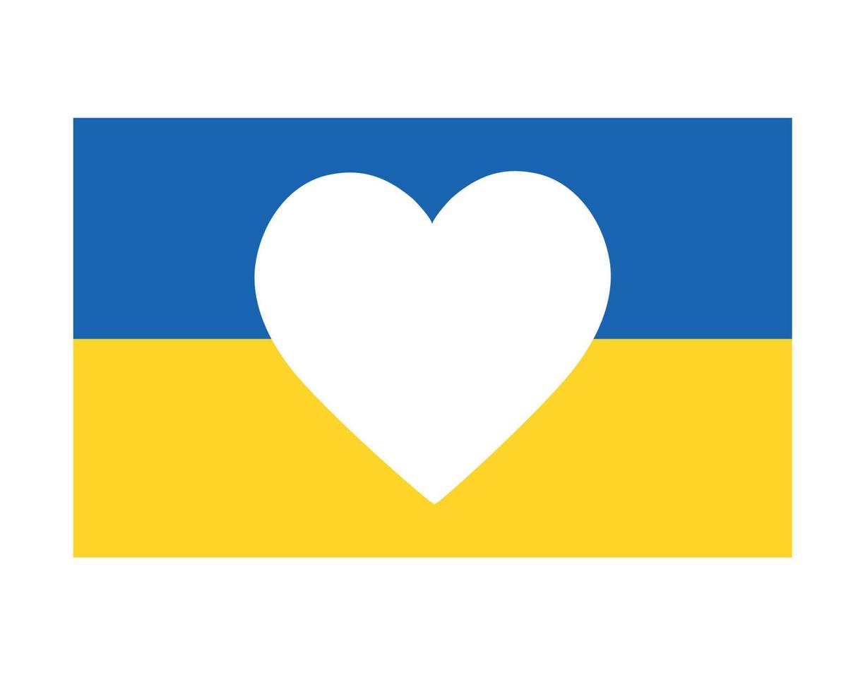 nationella europa ukrainska flaggan emblem med hjärtat symbol abstrakt vektor design