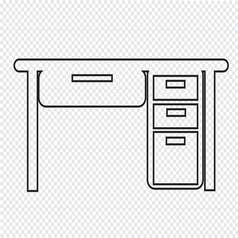 Tisch Office-Symbol vektor