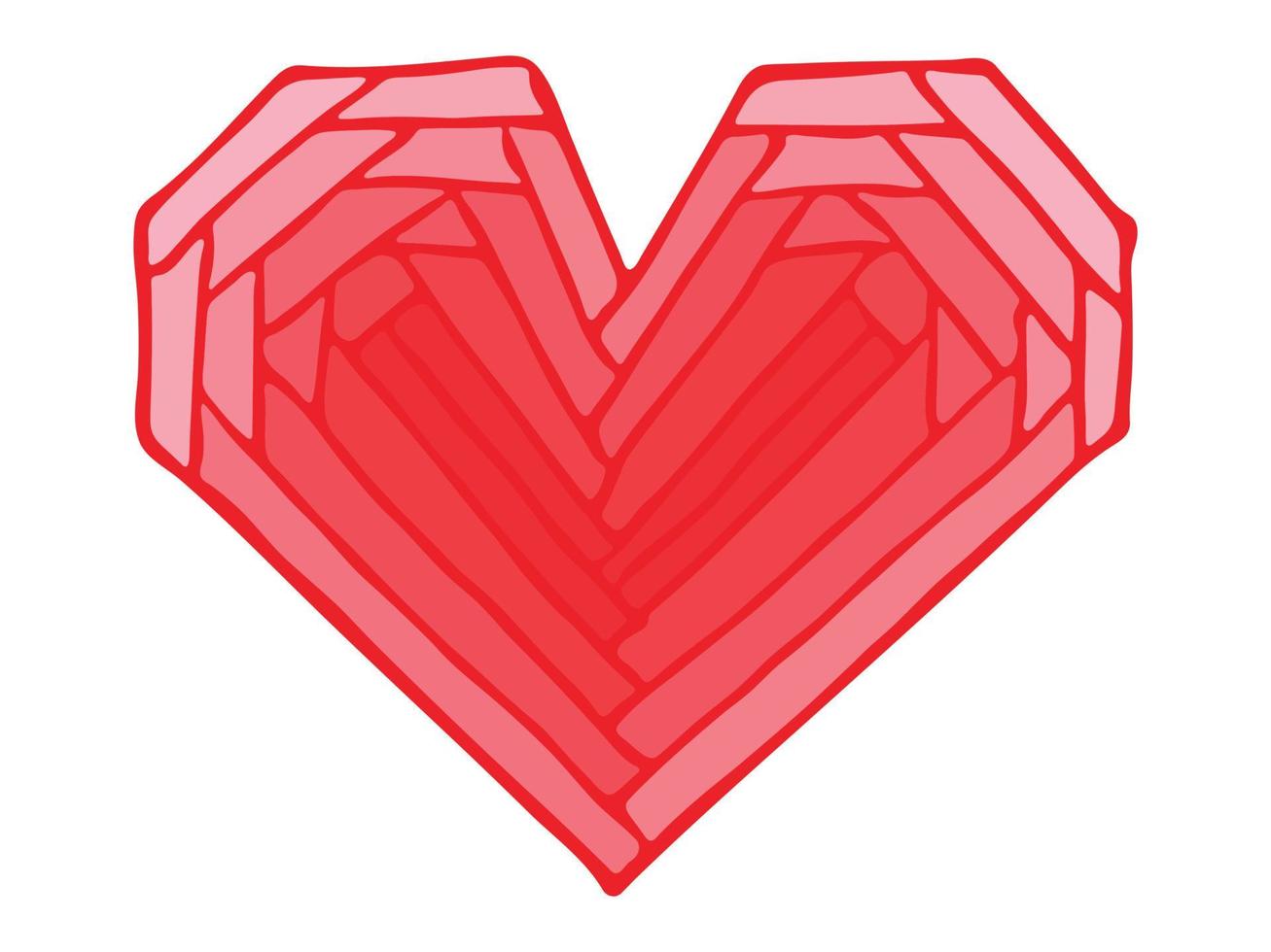einfache Hand gezeichnete Herzillustration lokalisiert auf einem weißen Hintergrund. süßes Valentinstag-Herzgekritzel. vektor