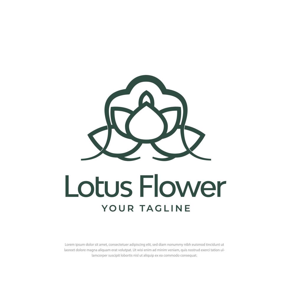 Lotusblüte Symbol abstraktes Logo Spa Schönheitssalon Marke Kosmetik Mode Luxus Design Vektorvorlage vektor