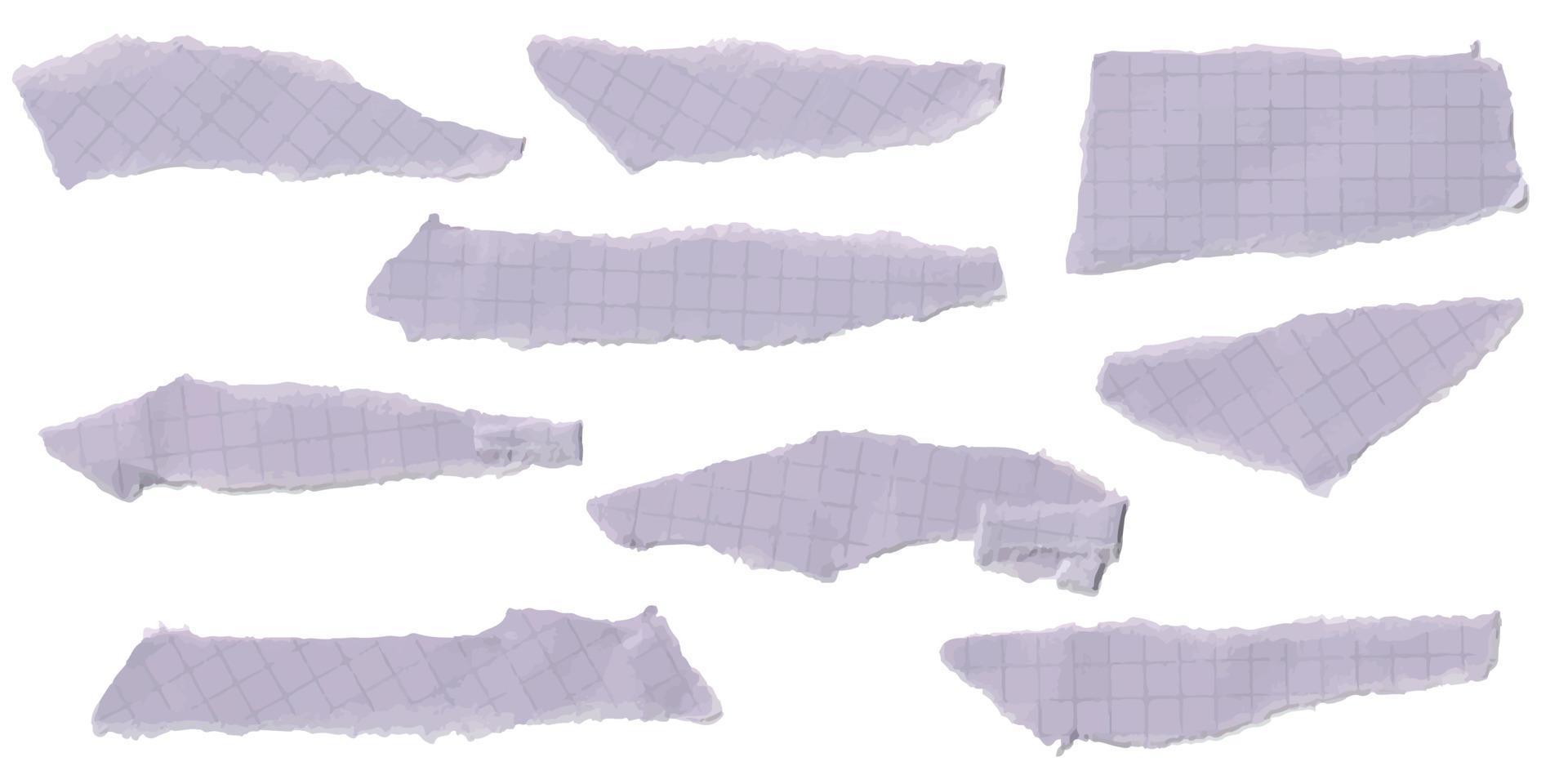 Vektor-Illustration von zerrissenen Papierstücken. Grafik-Textur-Hintergrund für Design. vektor