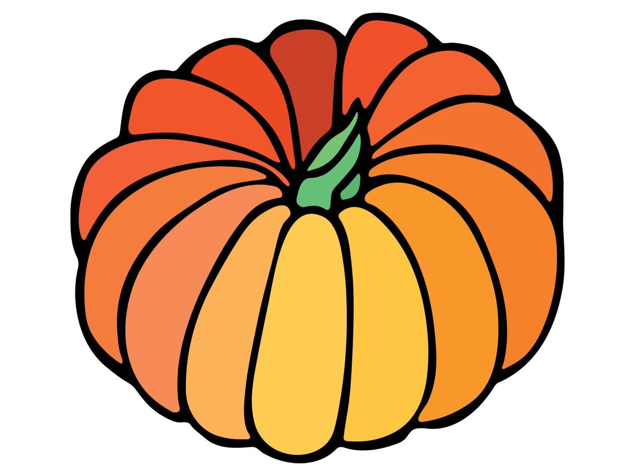 Vektor handgezeichnete Illustration von Kürbis. isoliertes Objekt auf weißem Hintergrund. gemüseernte clipart. Bauernmarktprodukt. elemente für herbstdesign, dekoration.