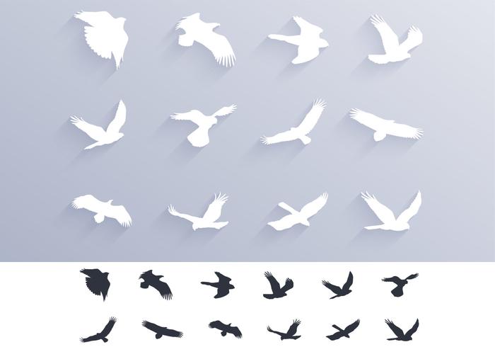 Vögel von beten Silhouetten Vektor Pack