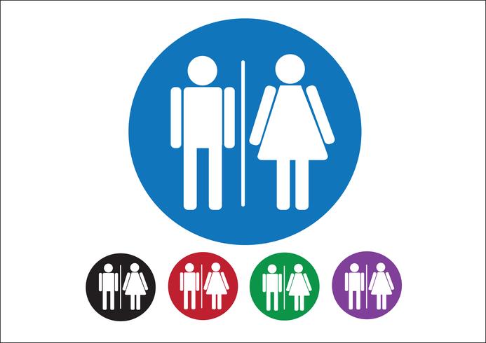 Piktogram Man kvinna tecken ikoner, toalett tecken eller toalett ikonen vektor