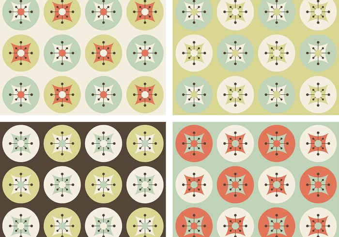 Retro Flowers Vector Patterns