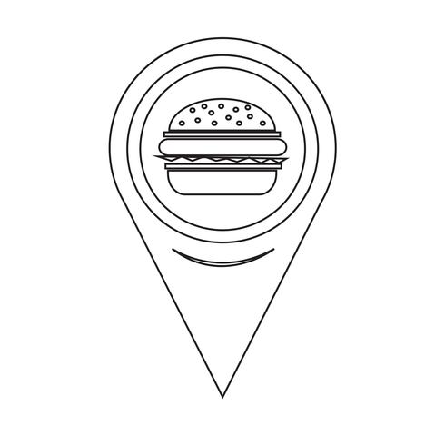 Map Pointer Burger-ikonen vektor