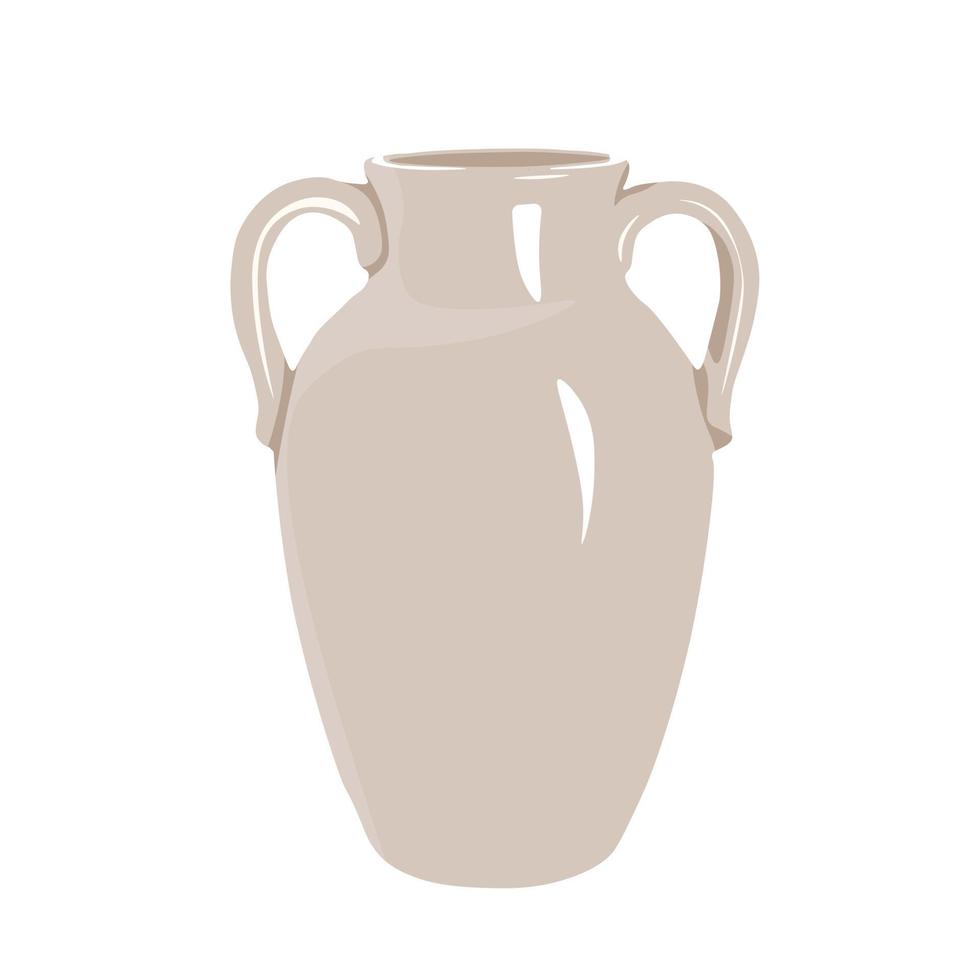 Keramik-Vase-Vektor-Lager-Illustration. griechischer alter krug. Geschirr für Blumen. ein Einrichtungsgegenstand. isoliert auf weißem Hintergrund. vektor