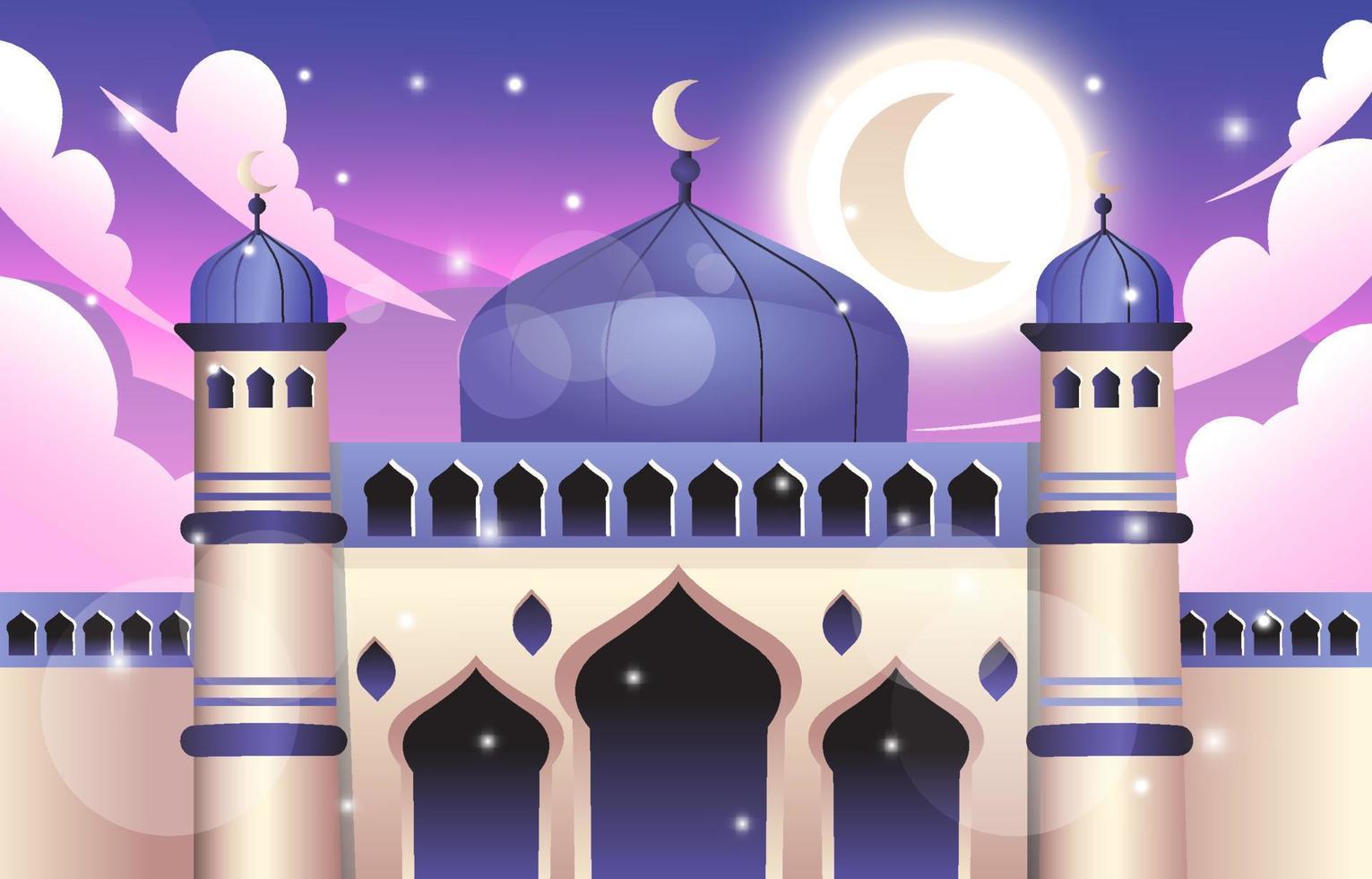 Nacht des Ramadan in der Moschee vektor