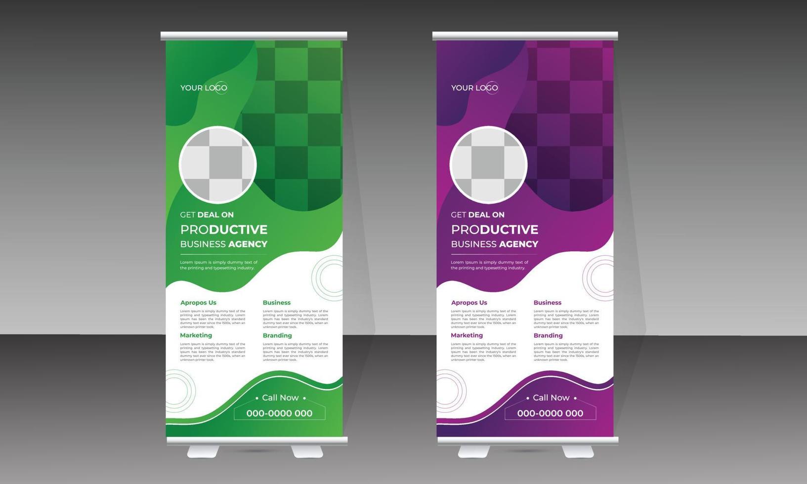 business roll up banner formgivningsmall vektor