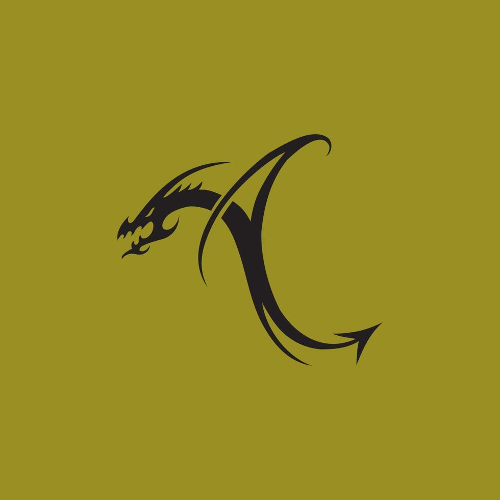 einfaches logo des drachen, drachenkopflogo und tätowierungsdesignvektor vektor